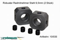 10/035 Wielmeenemers staal 9,5 mm. 2 Stuks